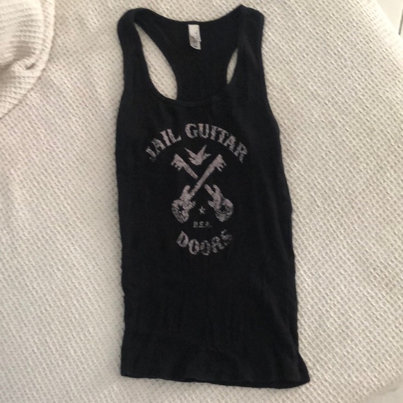 Jail Guitar Doors Black Ribbed Tank Top - Picture 1 of 3